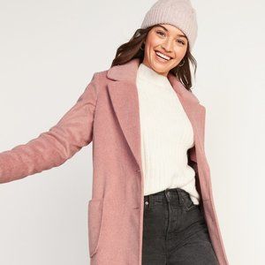 Old Navy Oversized Soft-Brushed Overcoat for Women - XXL Tall  Pink Paradigm